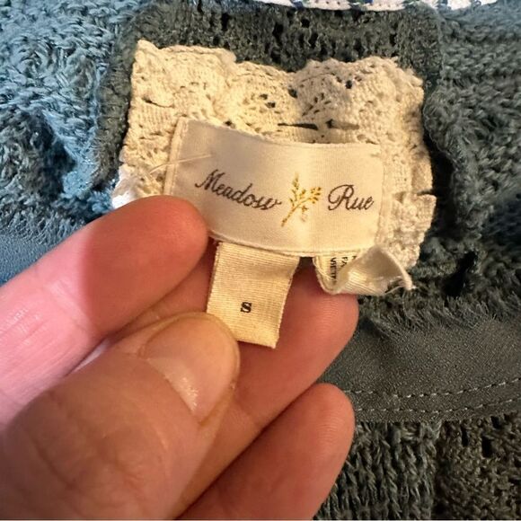 Anthropologies Meadow Rue Green Knit Tank Top Size Small - Picture 10 of 10